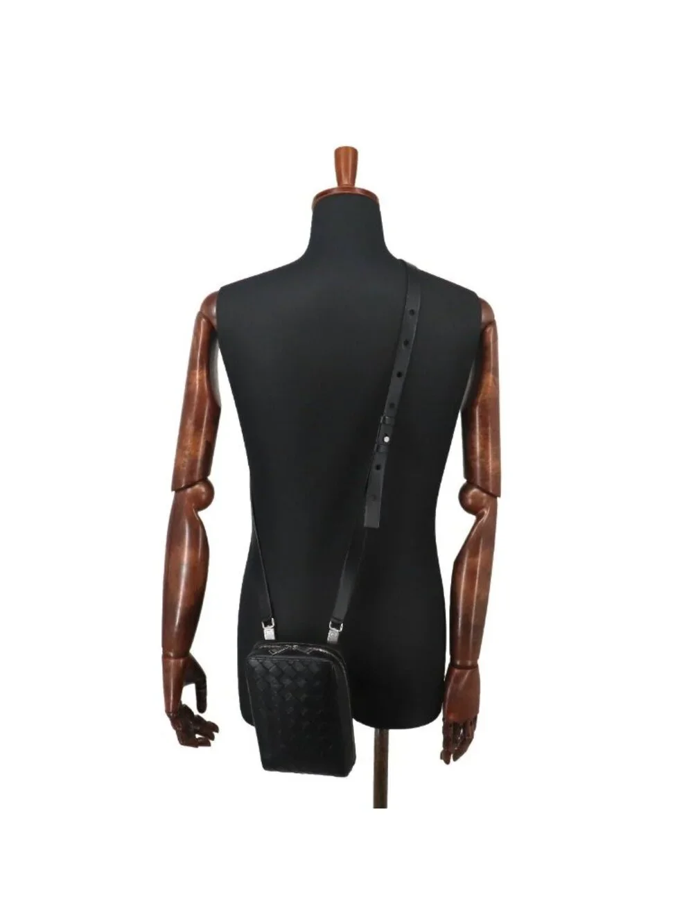 Bottega Veneta Intrecciato Crossbody Shoulder Bag Leather Black